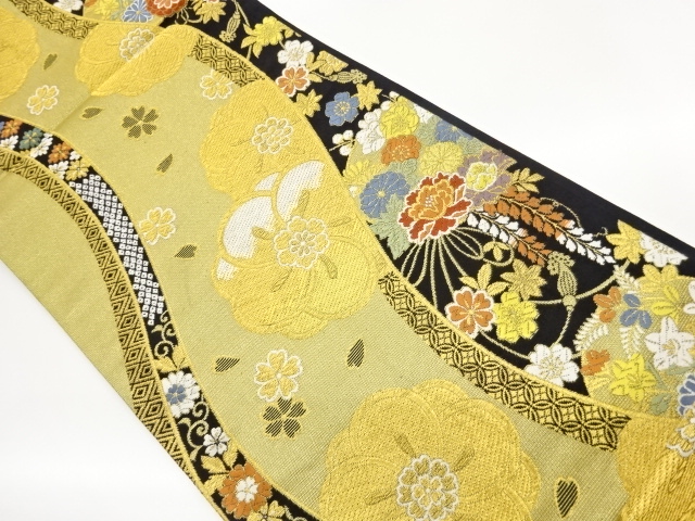 JAPANESE FUKURO OBI / WOVEN FLOWERS